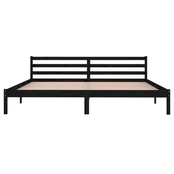 vidaXL Day Bed Solid Wood Pine 200x200 cm Super King Black vidaXL Day Bed Solid Wood Pine 200x200 cm Super King Black