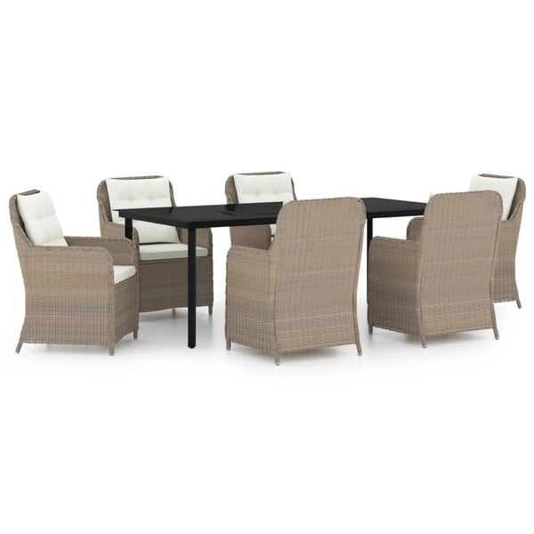 Buy VidaXL 7 Piece Garden Dining Set Brown Online In UAE | Sharaf DG