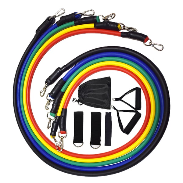 Bjm 11pcsset Resistance Bands Set Pull Rope Yoga Exercise Fitness Rubber With Handles Legs Ankle Strap Door Anchor Waterproof Carry Bag For Home Workouts Gym Training