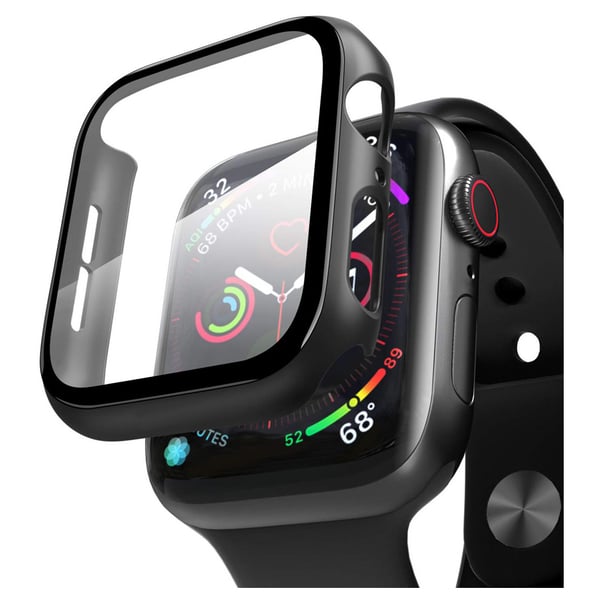 Hyphen Tempered Glass Protector Black For Apple Watch 44mm