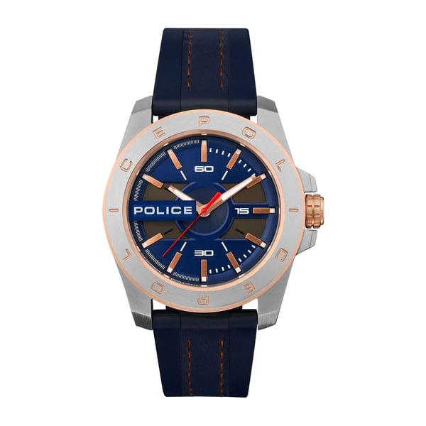 Police Cheltenham Blue Leather Analog Men Watch 15532JSTR-03