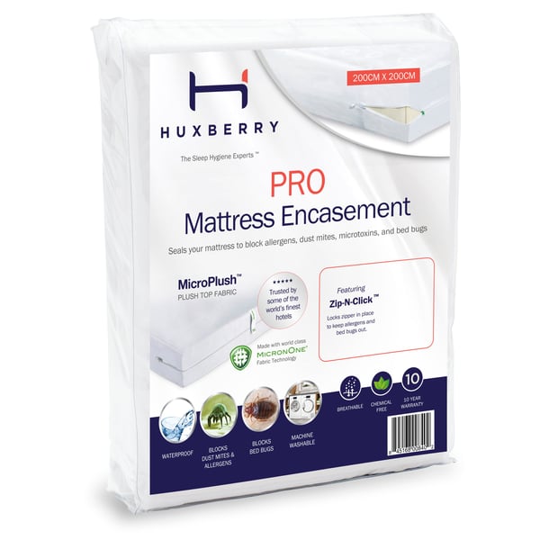 CleanRest Pro Mattress Encasement | Virus Blocking | 100% Bed Bug Blocking | Waterproof |Anti-Allergy | 160x200cm | Queensize
