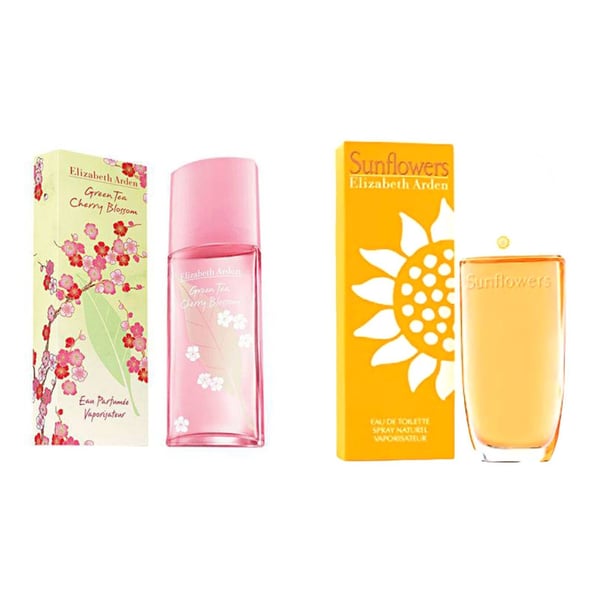 Elizabeth Arden Bundle Offer Of Green Tea Cherry Blossom Edt 100ml + Green Tea Sunflower Edt 100ml For Women