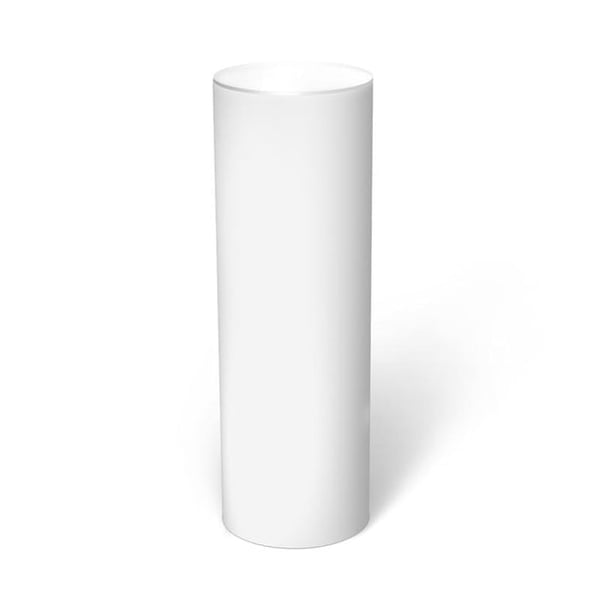 White cylinder store table