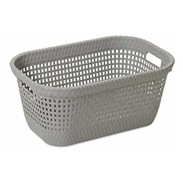 Dea Home Rattan Laundry Basket Grey 45 liter