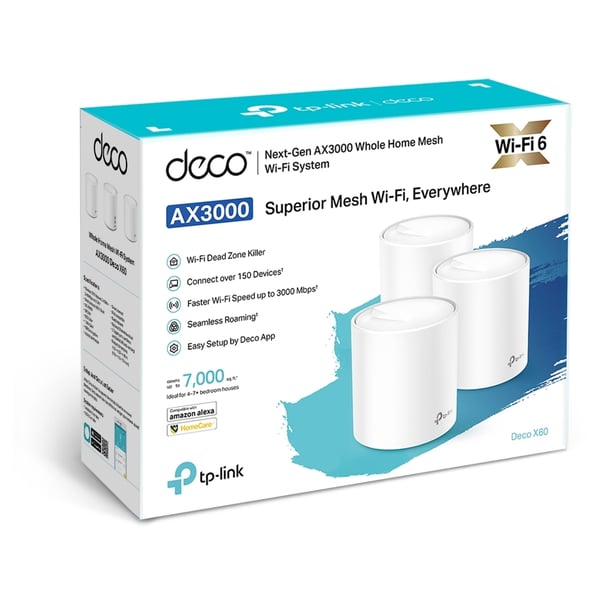 Tplink DECO X60 AX3000 Whole Home WiFi System 3Pack