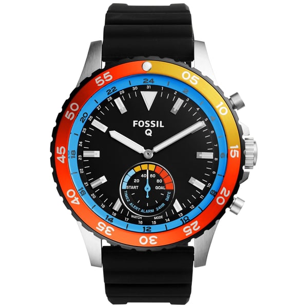 Fossil FTW1124 Q Crewmaster Silicone Hybrid Smart Watch Men