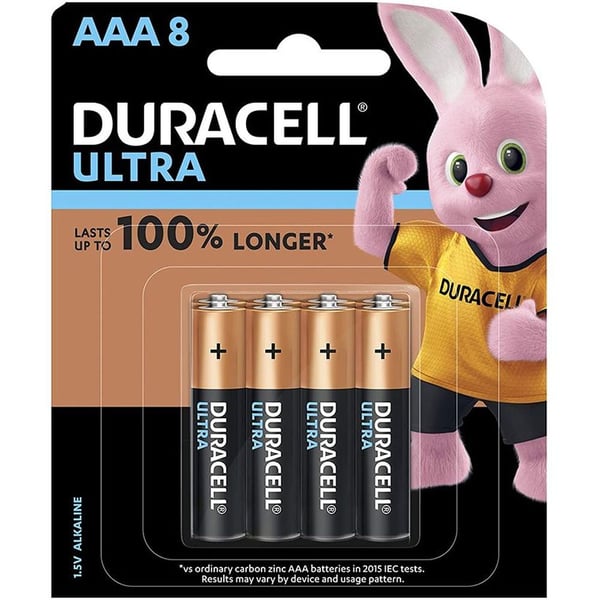 Duracell Ultra AAA Battery Black and Gold (Pack of 8pcs)
