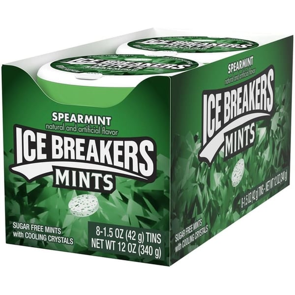 Hershey's Ice Breaker Mouth Freshener Mints Spearmint 42gm Pack of 8