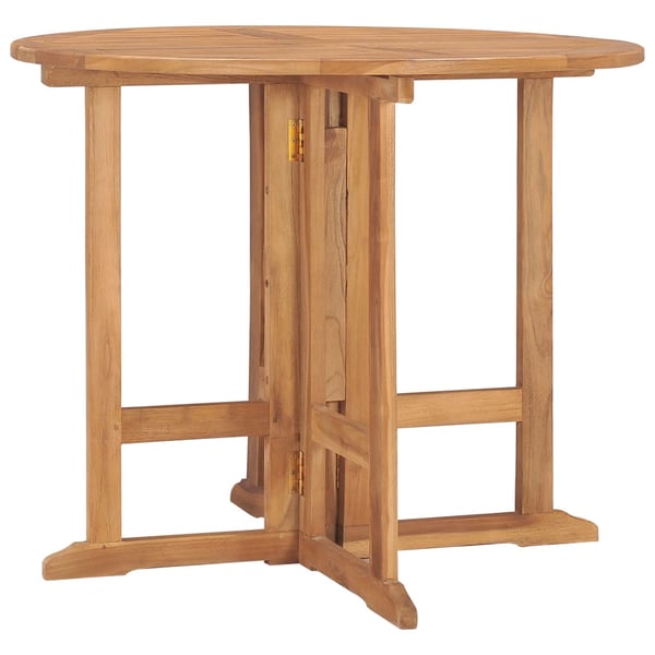 vidaXL Folding Garden Dining Table 90x75 cm Solid Teak Wood