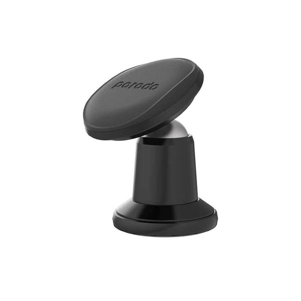 Porodo Mini Magnetic Car Mount ( Stick-On Holder ) Support All Mobile Phone Devices, 360 Degree Rotatable, Strong Magnetic Phone Holder, Easy Installation Car Mount - Black
