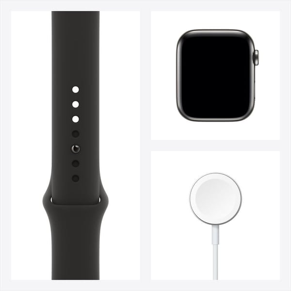 Apple Watch Series 6 GPS+Cellular 40mm Graphite Stainless Steel Case with Black Sport Band Apple Watch Series 6 GPS+Cellular 40mm Graphite Stainless Steel Case with Black Sport Band