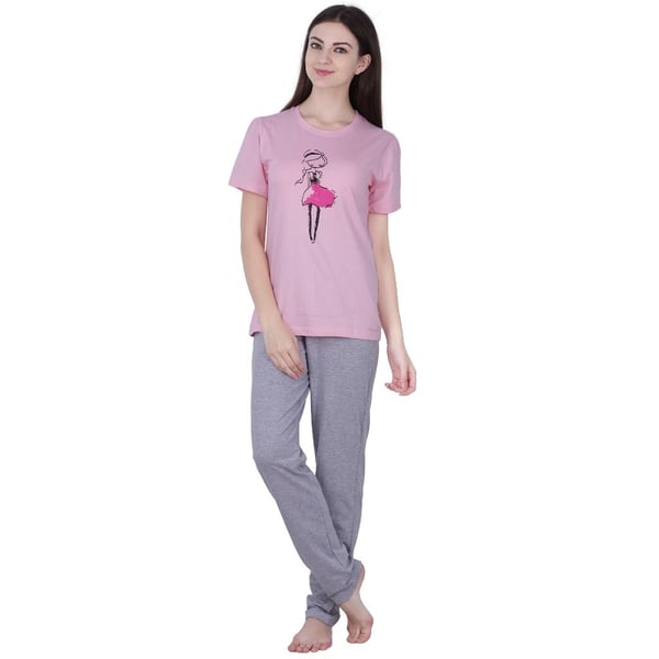 Soko Mesh Ladies Pyjama Set Pink/Grey Large Soko Mesh Ladies Pyjama Set Pink/Grey Large