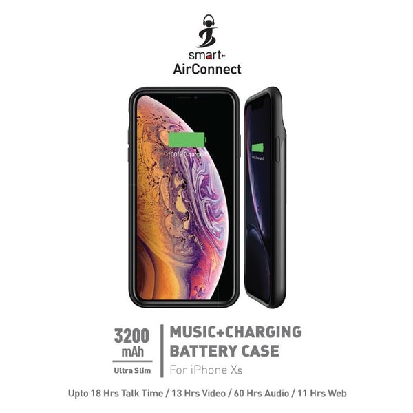 Smart Air Connect Battery Case Black 3200mAh For iPhone Xs Smart Air Connect Battery Case Black 3200mAh For iPhone Xs