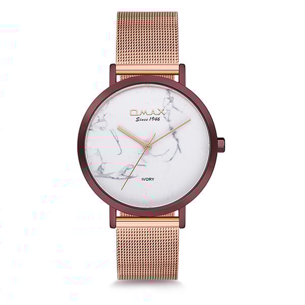 Omax Marble Collection Rose Gold Mesh Analog Watch For Women MR01F38I Omax Marble Collection Rose Gold Mesh Analog Watch For Women MR01F38I