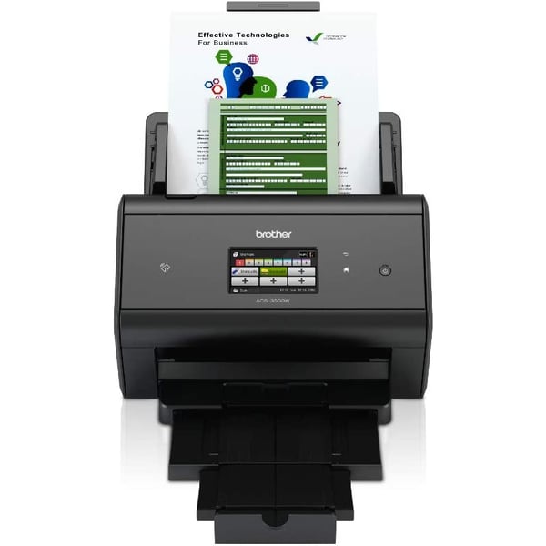 Brother ADS-3600W Desktop Document Scanner, 50ppm/100ipm 2-sided colour scan, 50 sheets ADF, Black