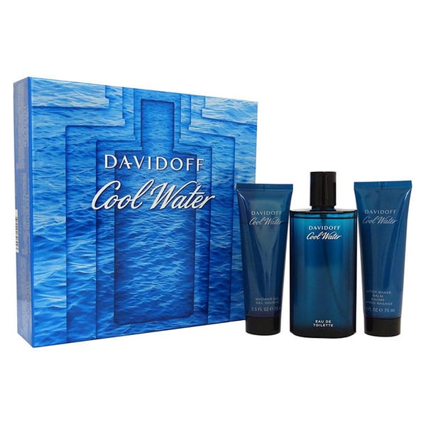 Davidoff Cool Water Gift Set For Men (Davidoff Cool Water 125ml EDT + 75ml Shower Gel + 75ml After Shave Balm)