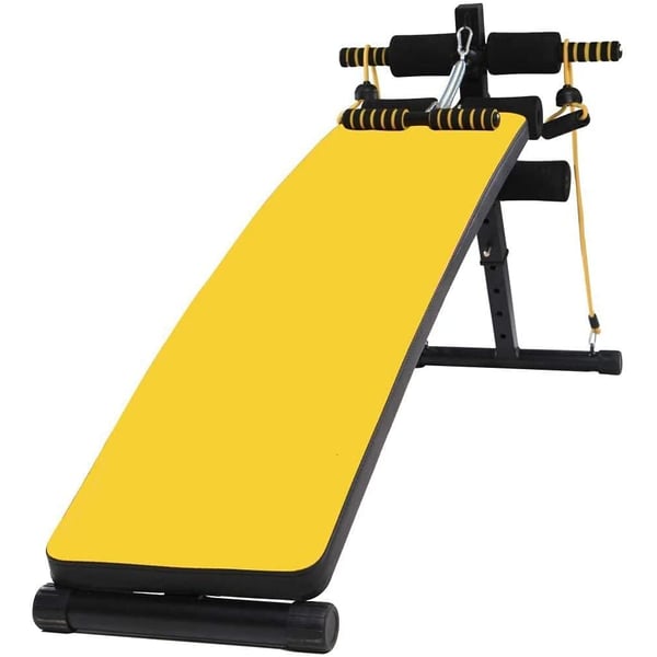 ULTIMAX Sit up Bench Adjustable Decline Ab Crunch Board with Dumbbells Pull up Spring and Resistance Band Ab Bench Exercises - Abdominal Exercise Equipment