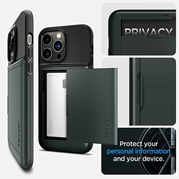 Spigen Slim Armor CS designed for iPhone 14 Pro Max case cover (2022) - Abyss Green