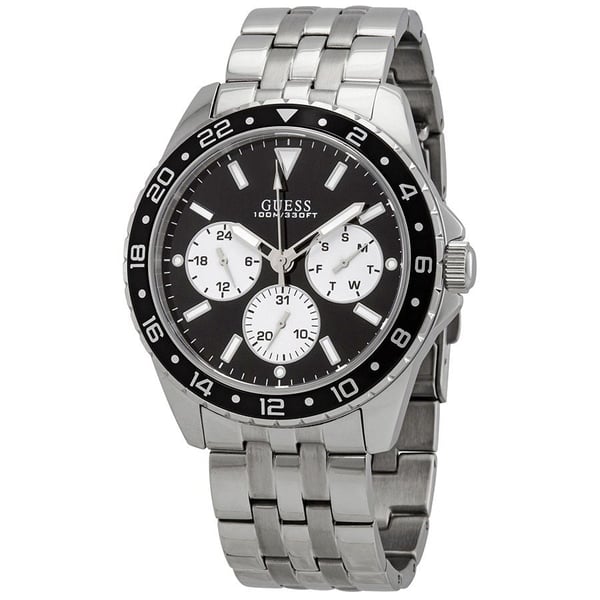 Guess Odyssey Silver Stainless Steel Multi-function Watch For Men W1107G1