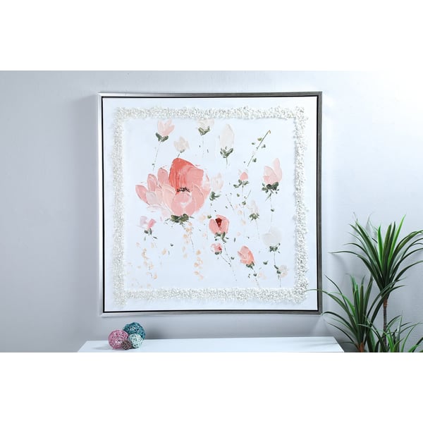 Floral Hand Painted Picture Frame Multi -100x100cm