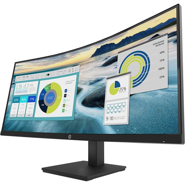HP P34HC G4 34inch WQHD Curved Screen Edge LED LCD Monitor - Vertical Alignment - 3440 x 1440 - 250 Nit - 100 Hz RR - HDMI - Display Port