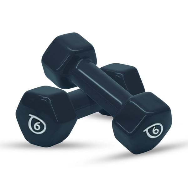 Sparnod Fitness Anti-slip And Anti-roll Hex Vinyl Dumbbells 6KG Each X 2 For Workout, Exercise & Fitness