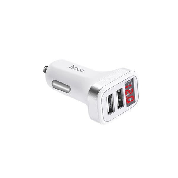 Hoco Dgital Display Car Charger White