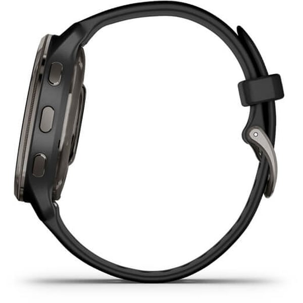 Garmin 010-02496-11 Venu 2 Plus Slate Stainless Steel Bezel Smartwatch Black