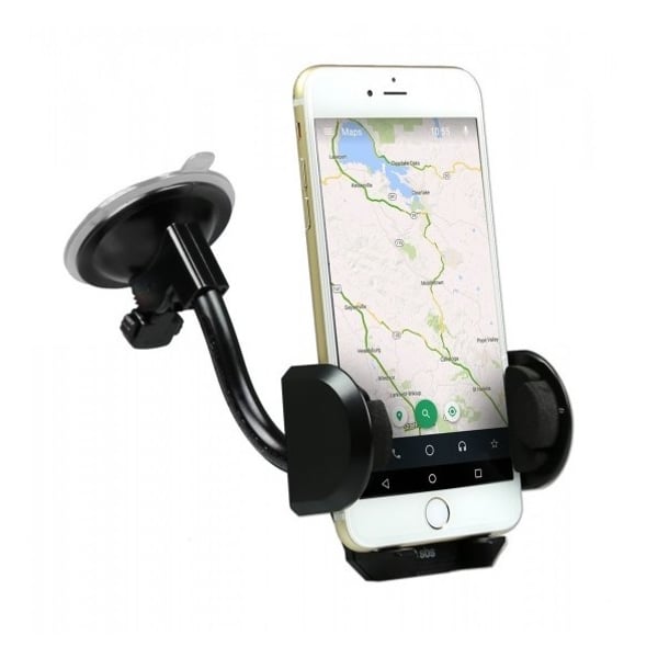 SBS Universal Car Holder + Dual USB Car Charger With Micro Cable + USB Type C Cable 1.5m