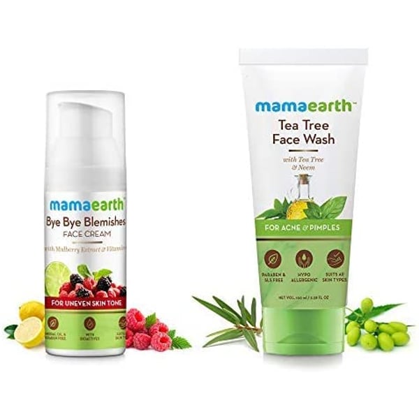 Mamaearth Bye Bye Blemishes For Pigmentation, Sun Damage & Spots Correction + Tea Tree Face Wash (combo Pack Of 2)