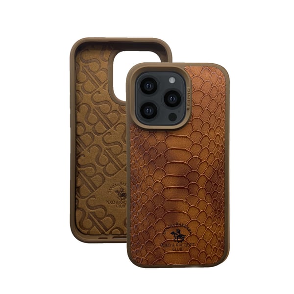 Santa Barbara Polo & Racquet Club Knight Series Classic Business Design for PU leather phone Case for Apple iPhone14 Max Brown