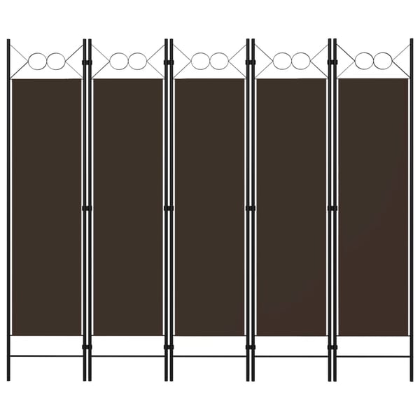 Vidaxl 5-panel Room Divider Brown 200x180 Cm