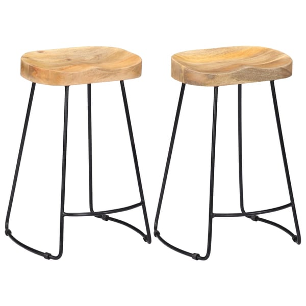 vidaXL Gavin Bar Stools 2 pcs Solid Mango Wood vidaXL Gavin Bar Stools 2 pcs Solid Mango Wood