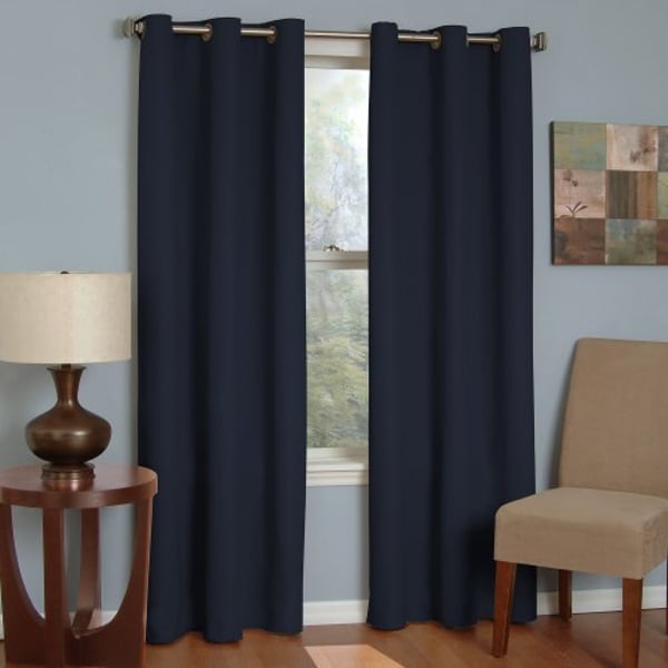 Eclipse Microfiber Thermal Insulated Single Panel Grommet Top Darkening Curtains For Living Room, 42