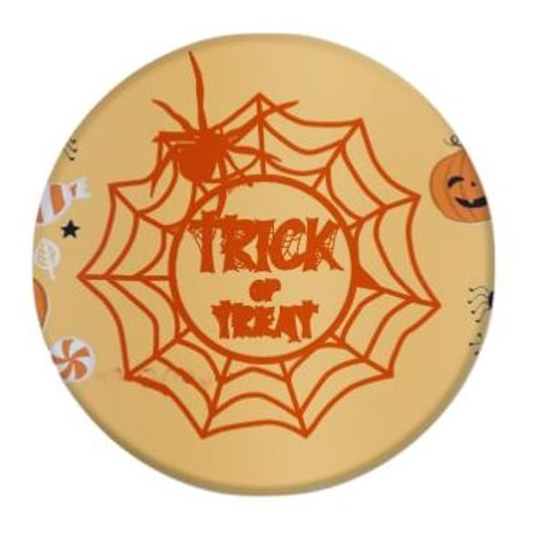 Wackylicious Halloween Trick or Treat Round Shape Fridge Magnet