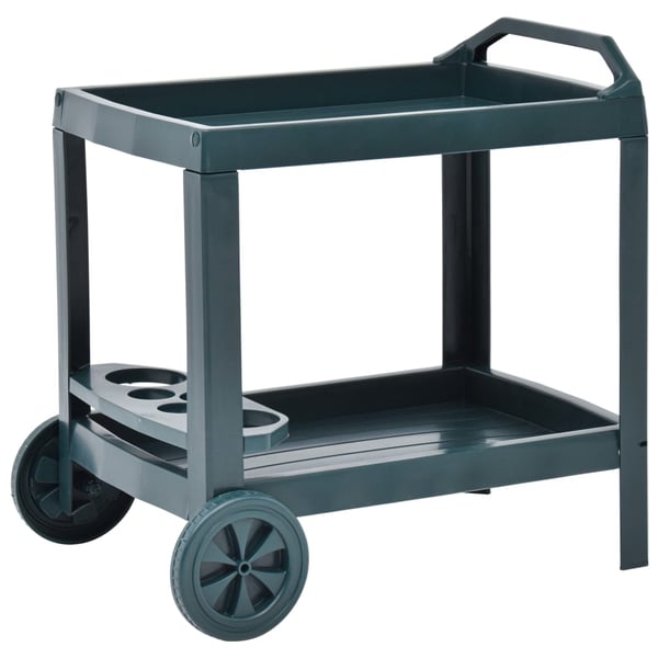 vidaXL Beverage Cart Green 69x53x72 cm Plastic vidaXL Beverage Cart Green 69x53x72 cm Plastic