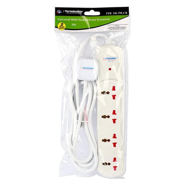 Terminator 13 Amp 4 Way Universal/Multi Extension TPB 14I-3M-CB Terminator 13 Amp 4 Way Universal/Multi Extension TPB 14I-3M-CB
