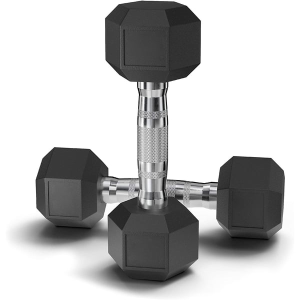Rubber encased hex hand dumbbell weight sale