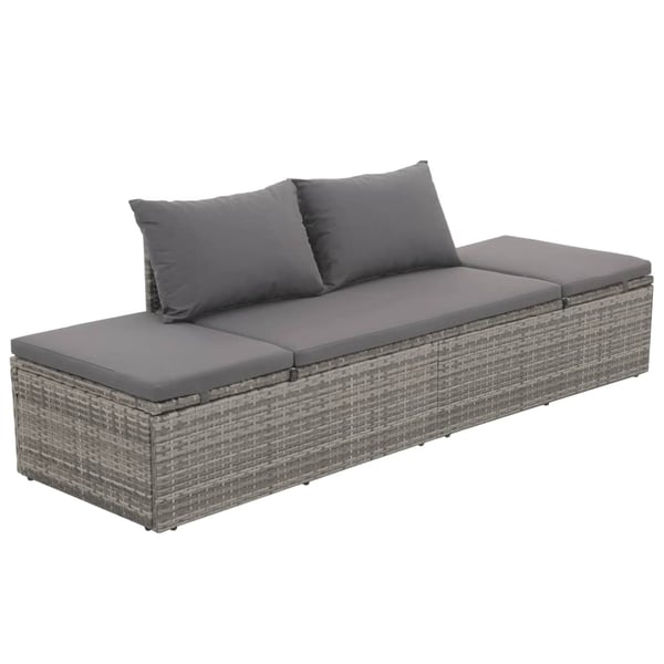 vidaXL Garden Bed Grey 195x60 cm Poly Rattan vidaXL Garden Bed Grey 195x60 cm Poly Rattan