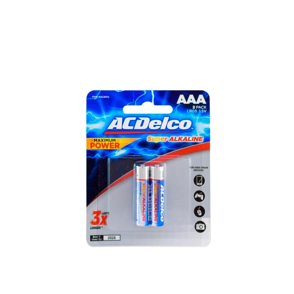 AC Delco Alkaline Blister Card  AAA  2pk - PCS