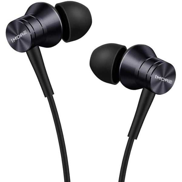 1more E1009 Piston Fit Wired Earphone With Noise Isolation Durable In-ear Headphone Pure Sound Deep Bass Phone Control With Mic 3.5mm Jack - Black