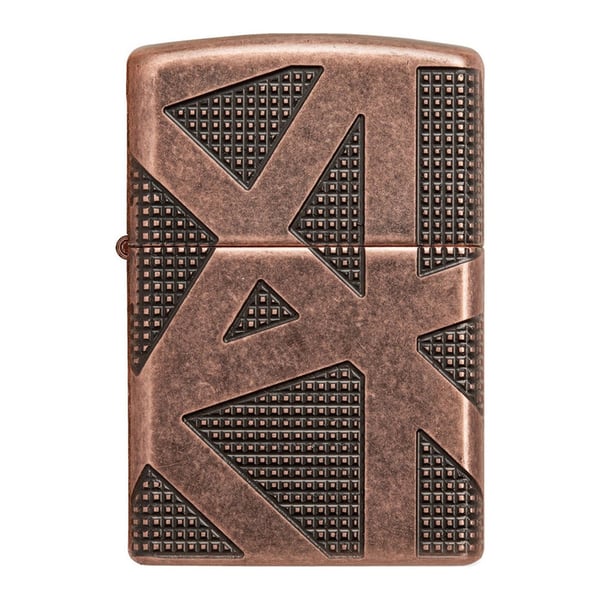 Zippo Lighter 29036 29736 Luxury Lighter Geometric 360 Design Deep Carve Windproof | Antique Copper