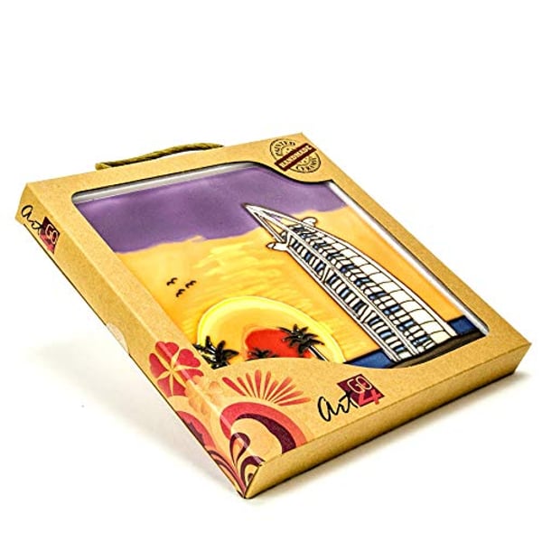 Art4go Dubai Souvenir Uae Heritage Handmade Painted Ceramic, Burj Al Arab Art Gift Item