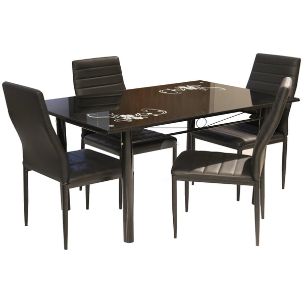 Home Style Floria 4-Seater Dining Set - Black