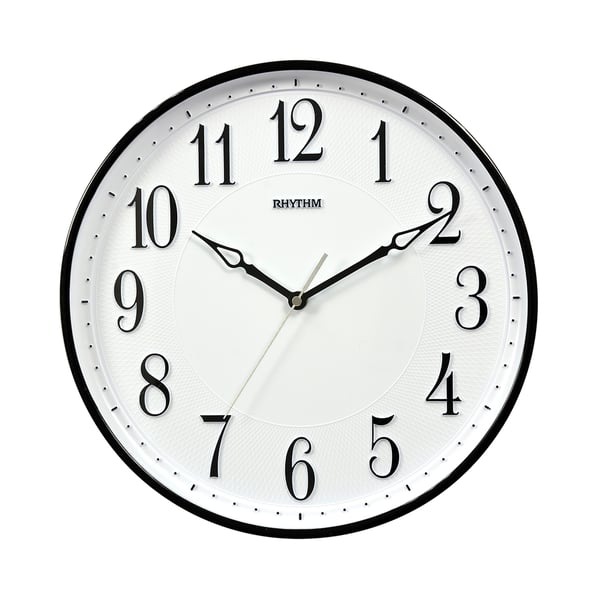 Buy Rhythm Wall Clock,CMG580NR02 Analog Clock White Dial Black Case Online in UAE Sharaf DG