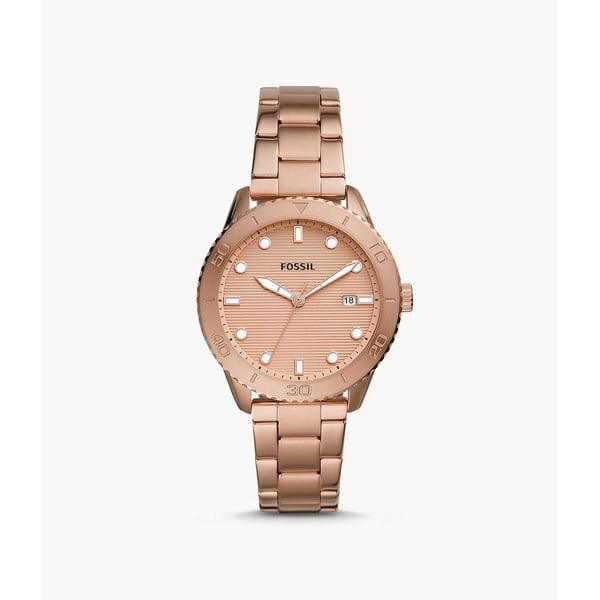 Fossil Women's Dayle Three-hand Date Rose Gold-tone Stainless Steel Watch Bq3596