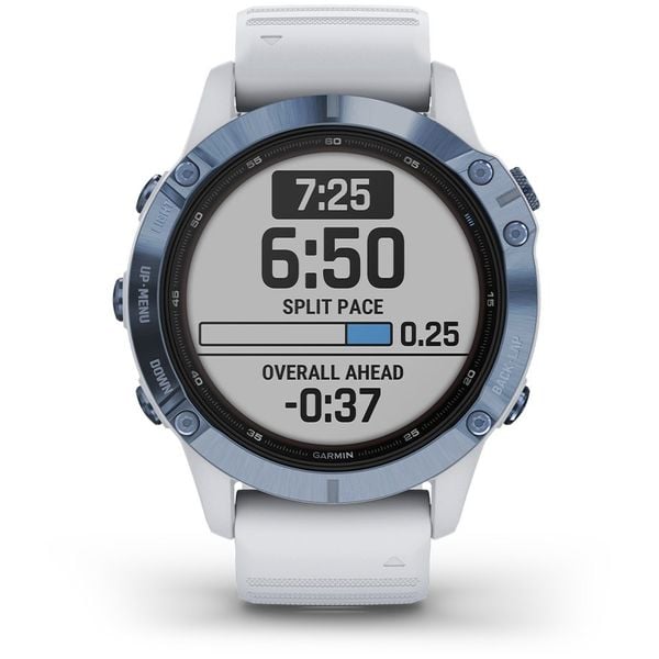 Garmin 010-02410-19 Fenix 6 Pro Solar Mineral Blue W/Whitestone Band Garmin 010-02410-19 Fenix 6 Pro Solar Mineral Blue W/Whitestone Band