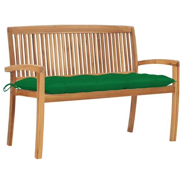 Vidaxl Stacking Garden Bench With Cushion 128.5 Cm Solid Teak Wood Vidaxl Stacking Garden Bench With Cushion 128.5 Cm Solid Teak Wood