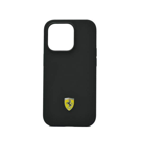 Ferrari Magsafe Silicone Metal Logo Hard Case For Iphone 14 Pro Black